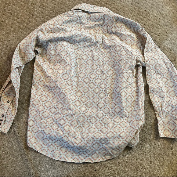 Ariat Country Snap Button Down Long Sleeve Shirt Geometric Print Outdoor - Picture 4 of 4